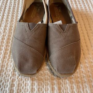 TOMS Taupe Canvas Espadrille Flats
